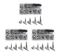 Wzxksoac 210 Sets Silver Mixed Shape Spikes and Studs Cone Croc Spikes Leather Rivet Kit for Clothing Shoes Belts DIY