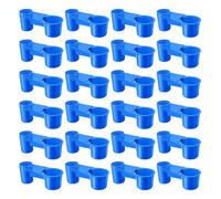 Wzxksoac 24 Pcs Bird Drinker Feeder Cups Plastic Water Bottle Cup for Cage Ideal for Chicken for Chicken Pigeons Birds Feeder Trough Blue