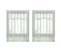 Wzxksoac 2pcs 3X5FT European Window Floor White Art Photography Backdrop Studio Background