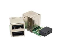 Wzxksoac 2Pcs Internal Motherboard 9Pin To 2 Port USB 2.0 a Female Adapter Converter Motherboard PCB Board Card Extender