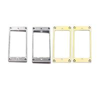 Wzxksoac 2Pcs Metal Flat Humbucker Cover Guitar Pickup Frame Mounting Ring & 2Pcs Humbucker Pickup Ring Metal Curved Bottom Frame