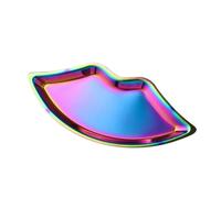 Wzxksoac 2PCS Stainless Steel Lip Shaped Jewelry Tray Home Cosmetics Metal Tray Female Jewelry Storage Tray Decorative, Easy to Use C