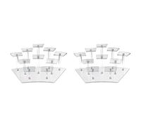Wzxksoac 2X 10 Seats Transparent Acrylic Display Shelf Stands,Desktop Tiered Riser Display Stand for Dessert Stand