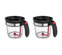 Wzxksoac 2X 1000ML Oil Separator Measuring Cup and Strainer with Bottom Release for Gravy Sauces & Other Liquids with Oil Grease