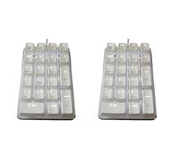 Wzxksoac 2X 21 Keys White Backlit Mechanical Numeric Keypad Numpad with Cherry Blue Switches for Notebook Desktop PC