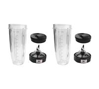 Wzxksoac 2X 32Oz Cup with Spout Lid and Blade 7 Fins Gear Replacement Parts Blade Assembly for BL450/BL456/ BL455