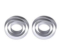 Wzxksoac 2X 4/6/8 Inch Round Cake Mold Stainless Steel Baking Tool Cake Ring Set Biscuit Cutter English Muffin Ring DIY Tart Ring