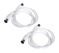 Wzxksoac 2X 5 Pin MIDI DIN PLUG Extension Cable Male to Male /9.8FT White