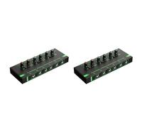 Wzxksoac 2X 6 Channels Mini Headphone Amplifier HA400 Ultra-Compact Stereo Audio Amplifier Earphone Amp for Music