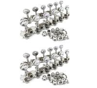 Wzxksoac 2X 6L 6R Tuning Pegs Tuners Machine Heads String Tuning Pegs for 12 String Acoustic Guitar Accessory Part Silver