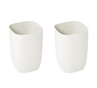 Wzxksoac 2X Bathroom Trash Bin Small Office Can Plastic Waste Paper Rubbish Bin Modern Bin for Bathroom Bedroom Living Room White