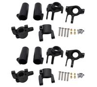 Wzxksoac 2X CNC FULL METAL Front Steering Knuckles, C Hub Carrier, Rear Axle Lock Out SET (Black) for AXIAL SCX10 II 90046,Black