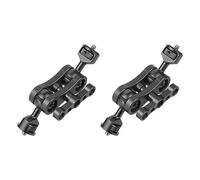 Wzxksoac 2X Double 1/4 Ball Head Adapter Magic Arm Crab Clamp 3/8 Mount Light Field Monitor Camera Stand Bracket - Black