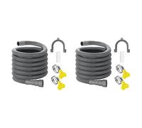 Wzxksoac 2X Drain Hose Extension Set Washing Machine Hose 10Ft, Include Bracket Hose Connector and Hose Clamps Drain Hoses