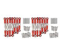 Wzxksoac 2X for 144001 1/14 RC Car Spare Parts Metal Linkage Servo Pull Rod Steering Tie Rod Set,Red