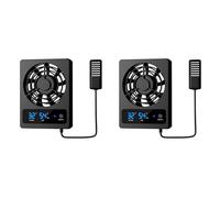 Wzxksoac 2X for Reptile Tank with LED Display Strong Wind Ventilation Fan Low Noise Cooling Fan(Degrees Celsius)