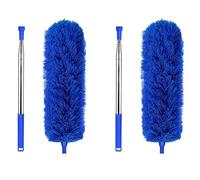 Wzxksoac 2X Gutter Cleaning Brush Roofing Tool with Telescopic Extendable Pole 8.2Ft Guard Cleaner Tool Easy Remove Leave, Blue