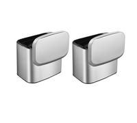 Wzxksoac 2X Hanging Stainless Steel Compost Bin 1.05 Gallon Wall Mounted Trash Can with Lid,Kitchen Cabinet Door Sink Garbage Can