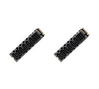 Wzxksoac 2X M.2 NVME PCI-E PCIE X4 X8 X16 to 6 Port 3.0 Adapter Card Riser ASM1166 Chassis Server PC Computer Expansion Card