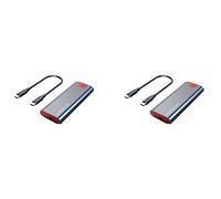 Wzxksoac 2X M2 SSD Case M.2 to USB 3.1 Gen 2 10Gbps NVMe SSD Enclosure for NVMe PCIE M Key/ (B+M) Key SSD Hard Disk, M2 SSD Case