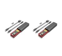 Wzxksoac 2X M2 SSD NVME Enclosure M.2 to USB 3.1 SSD Box Case for M.2 PCIe NVMe M Key 2230/2242/2260/2280 Tool Free Adapter,Black