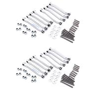Wzxksoac 2X Metal Chassis Pull Rods Drag Link Suspension for MN D90 D91 D96 D99 D99S MN90 MN99S 1/12 RC Car Upgrade Parts,Silver