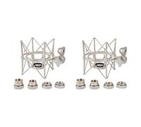 Wzxksoac 2X Microphone Shock Mount Adjustable Mount Recording Mic Stand Metal Bracket Pod Microphone Stand (Champagne Gold)