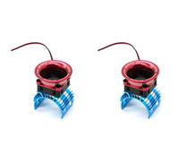 Wzxksoac 2X Motor Heatsink Cover+Cooling Fan for A959-B 144001 124019 1/8 1/10 RC Car 540 550 Size Motor Heat Sink