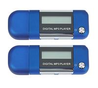 Wzxksoac 2X Mp3 Player 4GB U Disk Music Player Supports Replaceable AAA Battery, Recording (Blue)