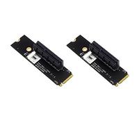 Wzxksoac 2X NGFF M.2 to PCI-E 4X Riser Card M2 M Key to PCIe X4 Adapter with LED Indicator Power Riser for Bitcoin Mining
