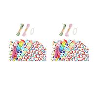Wzxksoac 2X Rainbow Birthday Wrapping Paper,Kids Gift Recyclable Birthday Women Girls,for All Gift Wrap Decoration Occasions