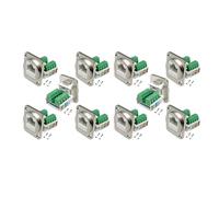 Wzxksoac 2X RJ45 Panel Mount Screw Terminal Adapter, RJ45/8P8C Panel Mount Connector,D-Type RJ45 Female Solderless Terminal