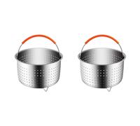 Wzxksoac 2X Stainless Steel Steamer Basket Pressure Cooker with Silicone Covered Handle Sturdy Steamer Basket
