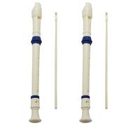 Wzxksoac 2X Students Plastic 8 Holes Soprano Recorder Flute Beige Blue with Cleaning Stick