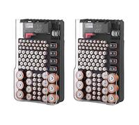 Wzxksoac 2X the Battery Storage Case,Organizer with Hinged Clear Cover, with Battery Tester, Holds 93 Batteries Various Sizes