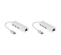 Wzxksoac 2X USB-C USB 3.1 Type C to USB RJ45 Ethernet Lan Adapter Hub Cable for PC