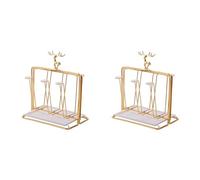 Wzxksoac 2X Water Draining Cup Holder Luxury Glass Rack Household Water Cup Drain Stand 6 Cups Kitchen Tool Cup Drying