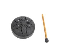 Wzxksoac 3 Inch 6 Tone Steel Tongue Drum Mini Hand Pan Drums with Drumsticks Percussion Musical Instruments Drum Black