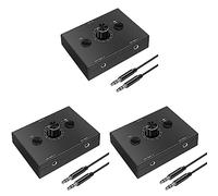 Wzxksoac 3 Set 3.5mm Audio Switcher, 2 Input 1 Output/1 Input 2 Output Audio Splitter Switcher, Audio Switcher Box, One-Key Mute
