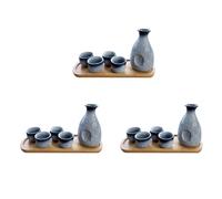 Wzxksoac 3 Set Exquisite Japanese Style Ceramics Sake Cup Sake Pot Retro Sake Set Japanese Retro Simple Ceramic Sake Cup and Pot