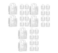 Wzxksoac 30Pcs Transparent Gift Bags with Handles Waterproof PVC Shopping Bags for Jewelry Candy Perfume Wedding