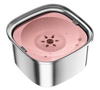 Wzxksoac 3L Dog Water Bowl 101Oz Stainless Steel Dog Bowl No Spill Large Capacity Dog Food Water Bowl Slow Water Feeder Pink