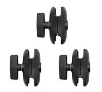 Wzxksoac 3pcs 9CM Length Aluminium Alloy Double Socket Arm for RAM with 1.5 Inch Ball Base Mount Motorcycle Camera Extension Arm