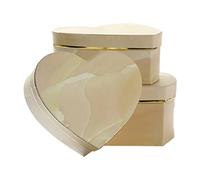 Wzxksoac 3Pcs Heart Shaped Gift Box Marbled Flower Container Packaging Wedding Decor -Yellow