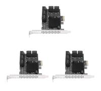 Wzxksoac 3X 10 Port 3.0 to PCIe X1 Expansion Card PCI Express Adapter SATA3 6G Converter with Heatsink for