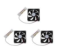 Wzxksoac 3X DC 12V 4 Pin Black Plastic PC Cooling Fan 90mm x 90mm x 25mm