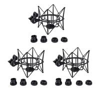 Wzxksoac 3X Microphone Shock Mount Adjustable Mount Recording Mic Stand Metal Bracket Pod Microphone Stand (Black)