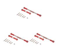 Wzxksoac 3X RC Steering Rod CNC Machining Steering Linkage Rod Set for 1608T RC Truck RC Steering Linkage Set,Red