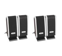 Wzxksoac 4 Pcs USB Computer Speakers Portable Speaker Stereo 3.5mm with Ear Jack for Desktop PC Laptop