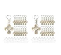 Wzxksoac 40Pcs Baptism Favor Keychain Wooden Key Ring Wood Design Key Ring with Bag for First Communion